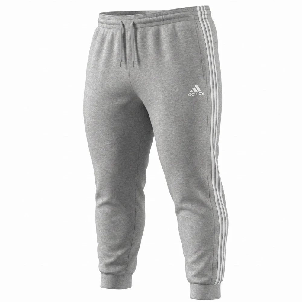 adidas Mens Fleece 3-Stripes Sweatpants 2XL Tall3 (38x38) Gray White Tapered Leg